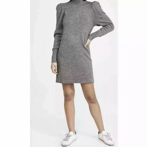 WAYF NEW Gray sweater dress mock collar L